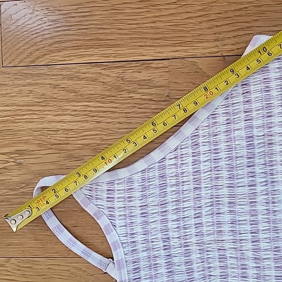 SO BRAND WOMENS JUNIOR PURPLE AND WHITE SMOCKING SUMMER TANK TOP SIZE LARGE - Picture 10 of 12